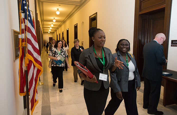 Health Policy students inside congressional building 